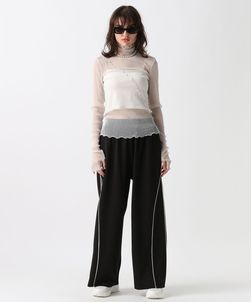 FOREVER 21（フォーエバー トゥエンティーワン）の「【2024FW】ラインワイドジャージパンツ（その他パンツ・レディース・ブラック/グレー/ネイビー/レッド・SMALL/MEDIUM）」の6枚目の写真