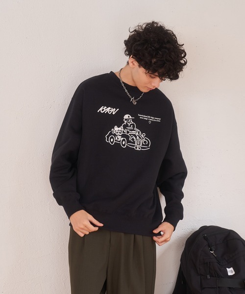 kaoyorinakami(カオヨリナカミ)の「drive sweat / ドライブスウェット(スウェット・メンズ・グレー/ブラック・X-SMALL/X-LARGE/LARGE/MEDIUM/SMALL)」の4枚目の写真