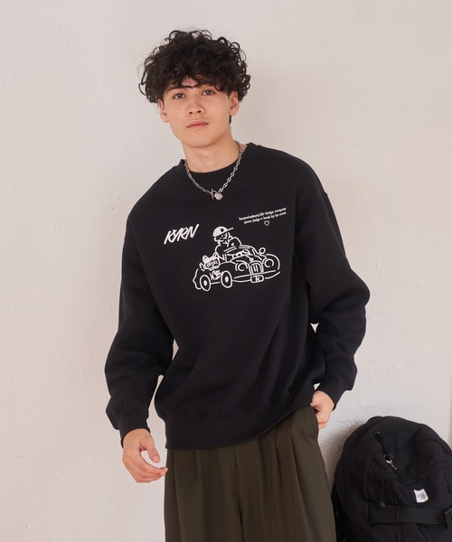 kaoyorinakami(カオヨリナカミ)の「drive sweat / ドライブスウェット(スウェット・メンズ・グレー/ブラック・X-SMALL/X-LARGE/LARGE/MEDIUM/SMALL)」の3枚目の写真