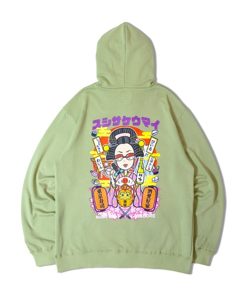 JACKROSE（ジャックローズ）の「YOIDORE 東京ｽｼﾀﾞﾗｹx YOIDORE PK（パーカー・メンズ・ライトグリーン/ブラック・M/L/XL）」の19枚目の写真