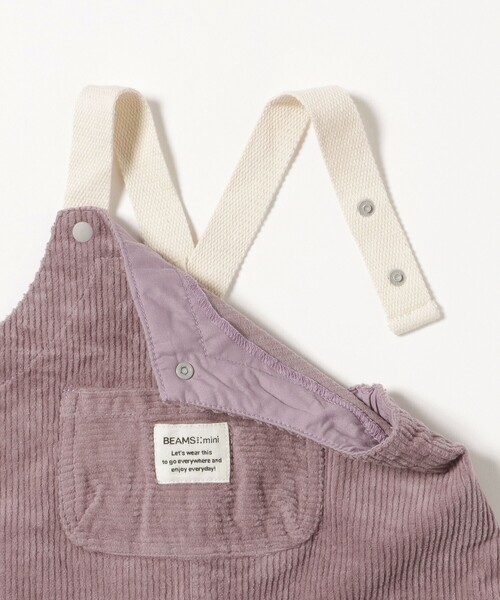 BEAMS mini（ビームスミニ）の「【WEB限定】ベビー コーデュロイ サロペット 2024（70～80cm）（サロペット/オーバーオール・キッズ・パープル系その他4/ナチュラル・80/70）」の11枚目の写真