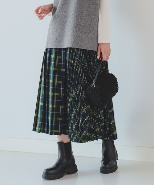 B:MING by BEAMS（ビーミングバイビームス）の「プリーツ ミックス スカート（S～M）（スカート・レディース・その他/グリーン/ブラウン・SMALL/MEDIUM）」の2枚目の写真