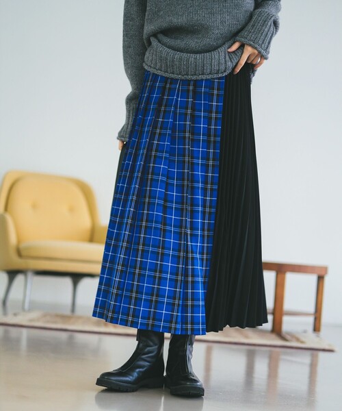 B:MING by BEAMS（ビーミングバイビームス）の「プリーツ ミックス スカート（S～M）（スカート・レディース・その他/グリーン/ブラウン・SMALL/MEDIUM）」の3枚目の写真