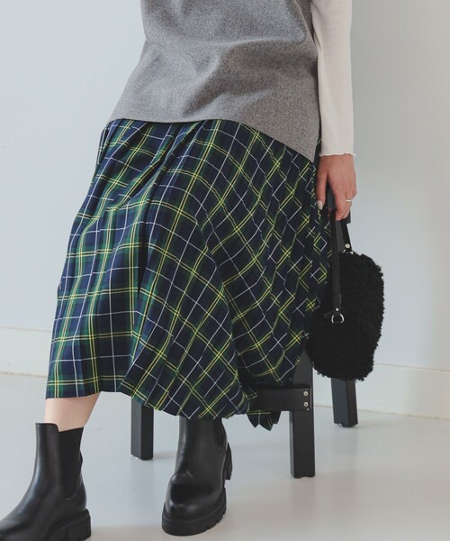 B:MING by BEAMS（ビーミングバイビームス）の「プリーツ ミックス スカート（S～M）（スカート・レディース・その他/グリーン/ブラウン・SMALL/MEDIUM）」の11枚目の写真