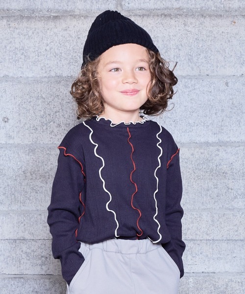 HOGAN RANCH WEAR(ホーガンランチウエア)の「メローリブカットソー(Tシャツ/カットソー・キッズ・レッド/イエロー/ブラック/オフホワイト・90/100/110/120/130/140/150)」の1枚目の写真