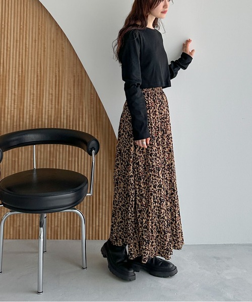 feepur by saya（フェピュールバイサヤ）の「【XSサイズあり】レオパードワッシャーミドルスカート（スカート・レディース・ブラウン/オフホワイト・MEDIUM/X-SMALL）」の20枚目の写真