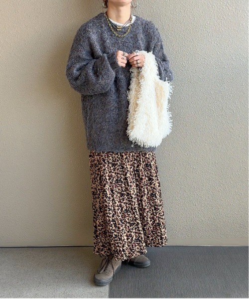 XSサイズあり】レオパードワッシャーミドルスカート（スカート