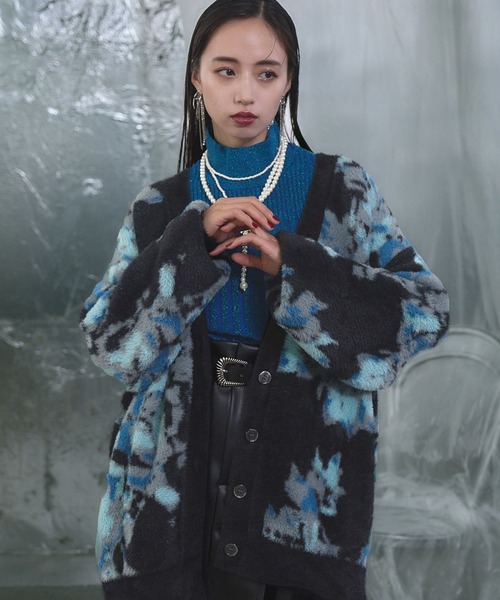 【セール】アソートシャギーガラVネックカーディガン(HARE)（カーディガン/ボレロ）｜HARE（ハレ）