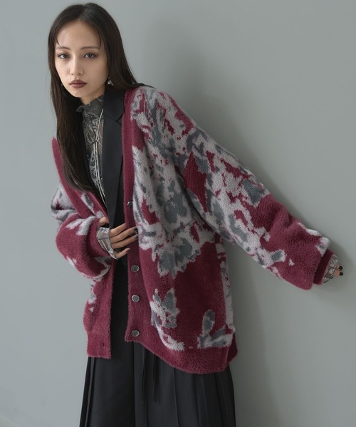 【セール】アソートシャギーガラVネックカーディガン(HARE)（カーディガン/ボレロ）｜HARE（ハレ）