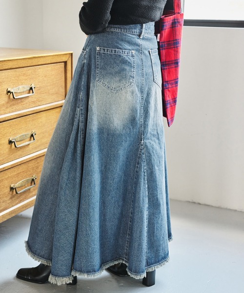 あこ様 田中亜希子さんコラボ ] 選べる3サイズデニムフレアスカート（デニム