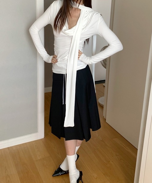HALEY PESCA(ヘーリーペスカ)の「HALEY PESCA/ダブルウエスト プリーツミディアムスカート(スカート・レディース・グレー/ブラック・LARGE/MEDIUM/SMALL)」の19枚目の写真