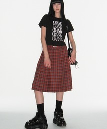 【CRANK】CHECK FRILL MIDI SKIRT