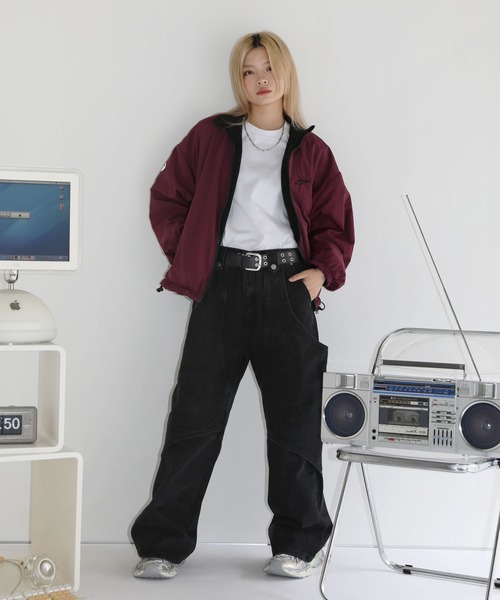 MSG(エムエスジー)の「ワイドストレートバギーダブルニーデニムパンツ(デニムパンツ・メンズ・ブラック・XL/S/M/L)」の8枚目の写真