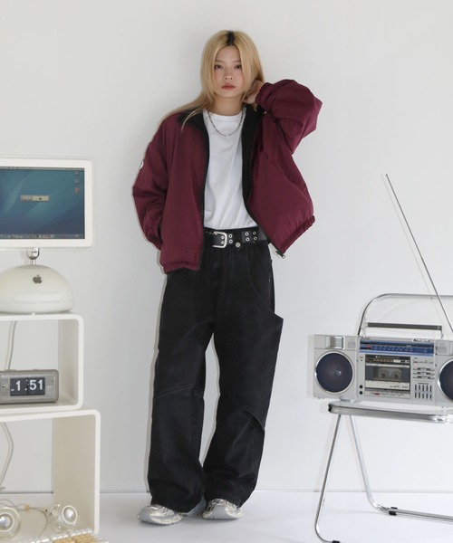 MSG(エムエスジー)の「ワイドストレートバギーダブルニーデニムパンツ(デニムパンツ・メンズ・ブラック・XL/S/M/L)」の12枚目の写真