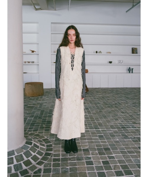 sahara（サハラ）の「Cut Jacquard Laceup Dress/カット