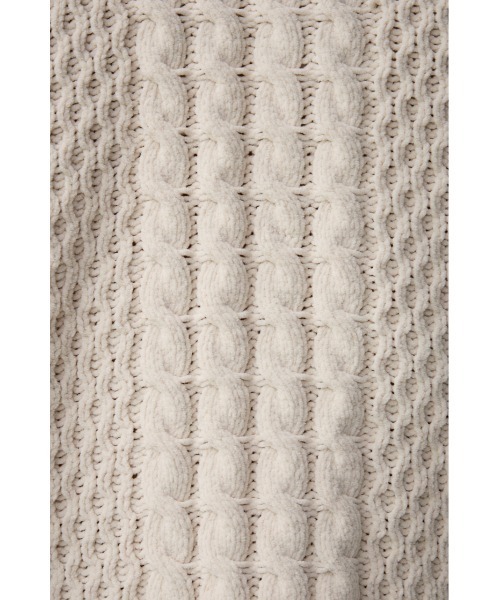 AZUL by moussy（アズールバイマウジー）の「シェニールケーブルニット（ニット/セーター・メンズ・ダークグリーン/グレー/アイボリー/ブラック/クリアレッド・S-M/L-XL）」の16枚目の写真