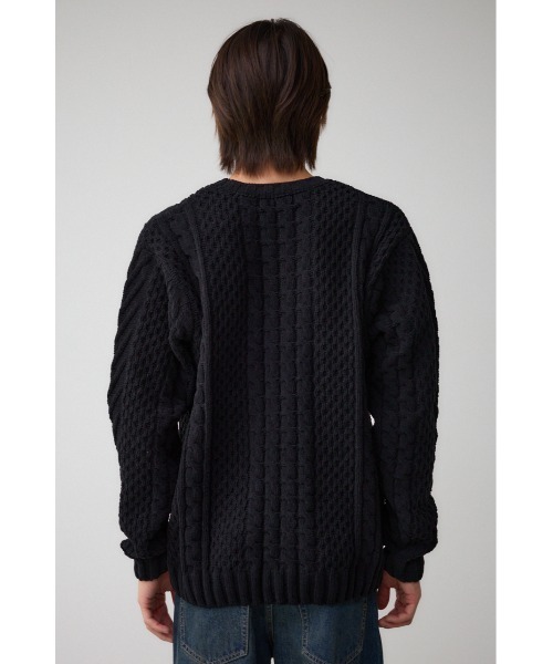 AZUL by moussy（アズールバイマウジー）の「シェニールケーブルニット（ニット/セーター・メンズ・ダークグリーン/グレー/アイボリー/ブラック/クリアレッド・S-M/L-XL）」の22枚目の写真