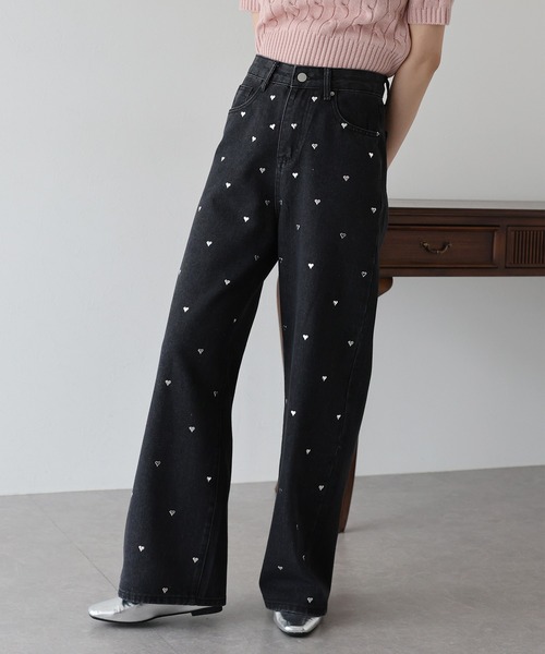 BLUEEAST（ブルーイースト）の「ハートスタッズデニムパンツ（デニムパンツ・レディース・ブルー/ブラック・MEDIUM/LARGE/SMALL）」の17枚目の写真