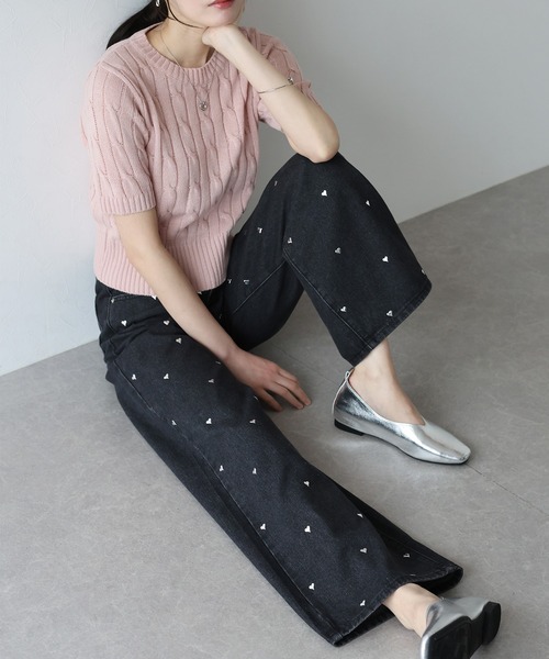 BLUEEAST（ブルーイースト）の「ハートスタッズデニムパンツ（デニムパンツ・レディース・ブルー/ブラック・MEDIUM/LARGE/SMALL）」の14枚目の写真