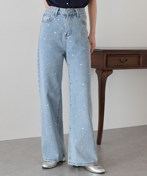 BLUEEAST（ブルーイースト）の「ハートスタッズデニムパンツ（デニムパンツ・レディース・ブルー/ブラック・MEDIUM/LARGE/SMALL）」の18枚目の写真