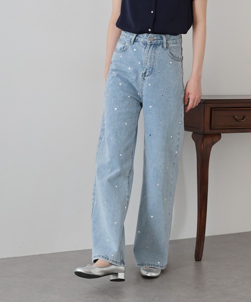 BLUEEAST（ブルーイースト）の「ハートスタッズデニムパンツ（デニムパンツ・レディース・ブルー/ブラック・MEDIUM/LARGE/SMALL）」の19枚目の写真