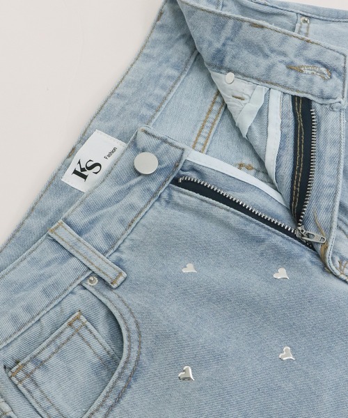 ハートスタッズデニムパンツ（デニムパンツ）｜BLUEEAST（ブルー