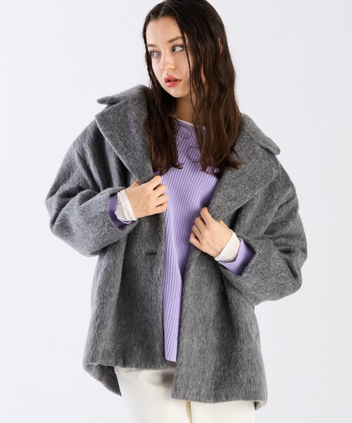 To b. by agnes b.(トゥービーバイアニエスベー)の「WW55 MANTEAU シャギーピーコート(ダッフルコート・レディース・グレー・38/36/40)」の7枚目の写真