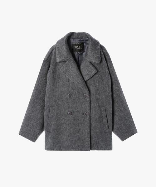 To b. by agnes b.(トゥービーバイアニエスベー)の「WW55 MANTEAU シャギーピーコート(ダッフルコート・レディース・グレー・38/36/40)」の6枚目の写真