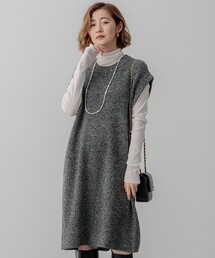 【SLOW/一部店舗限定】ニットトータル スリーブレス ワンピース