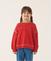 b・ROOM | 【毛玉バイバイ裏起毛裏毛】ビッグシルエット配色ステッチスウェット(スウェット)