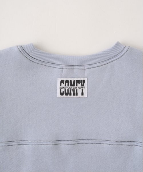 b・ROOM（ビールーム）の「【毛玉バイバイ裏起毛裏毛】ビッグシルエット配色ステッチスウェット（スウェット・キッズ・ブルーグレー/モスグリーン/レッド/ブラウン/シルバーグレー/オートミール・100cm/110cm/120cm/130cm/140cm/150cm）」の10枚目の写真