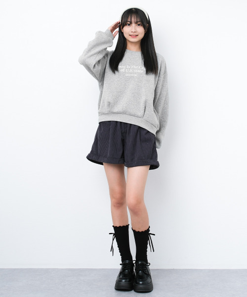 RiCO SUCRE（リコシュクレ）の「【裏起毛】袖ボリュームプルオーバー（スウェット・キッズ・アイボリー/ラベンダー/杢グレー/サックスブルー・160/130/165/150/140）」の7枚目の写真