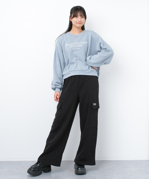 RiCO SUCRE（リコシュクレ）の「【裏起毛】袖ボリュームプルオーバー（スウェット・キッズ・アイボリー/ラベンダー/杢グレー/サックスブルー・160/130/165/150/140）」の8枚目の写真