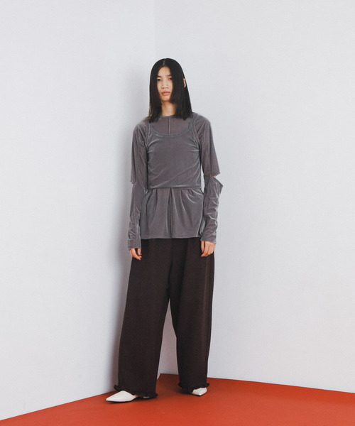 LAATO(ラート)の「wool easy frill pants(その他パンツ・レディース・グレー/ブラウン・FREE)」の14枚目の写真