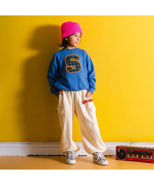 BREEZE(ブリーズ)の「【BREEZE NEW JACK・セットアップ可】ストリートカットソーパンツ(スウェットパンツ・キッズ・キナリ/ライム・90/100/110/120/130/140/150/160)」の3枚目の写真