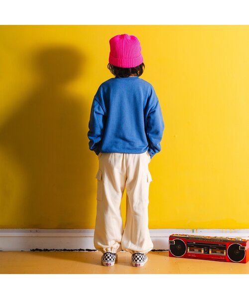 BREEZE(ブリーズ)の「【BREEZE NEW JACK・セットアップ可】ストリートカットソーパンツ(スウェットパンツ・キッズ・キナリ/ライム・90/100/110/120/130/140/150/160)」の4枚目の写真