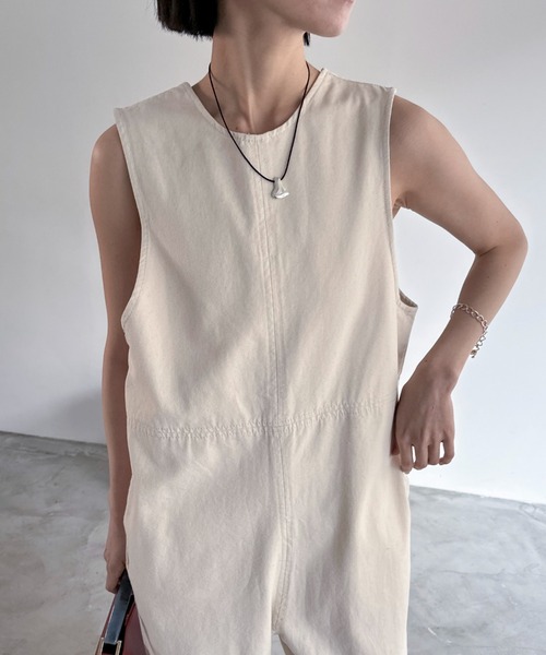 Doux archives（ドゥアルシーヴ）の「デニムサロペット（サロペット/オーバーオール・レディース・アイボリー/ネイビー・FREE）」の17枚目の写真