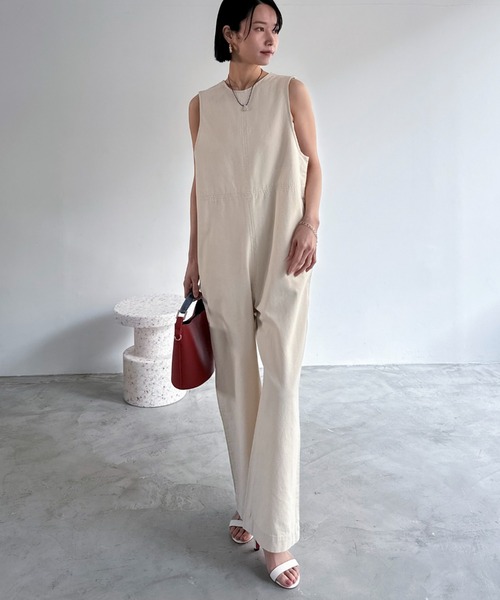 Doux archives（ドゥアルシーヴ）の「デニムサロペット（サロペット/オーバーオール・レディース・アイボリー/ネイビー・FREE）」の12枚目の写真