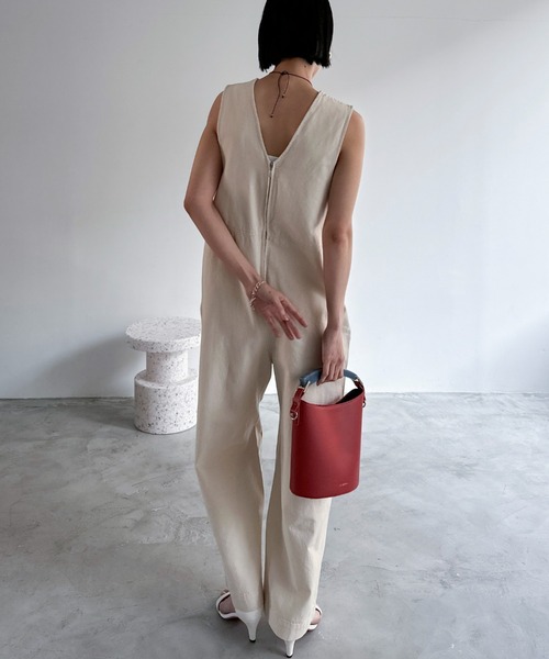 Doux archives（ドゥアルシーヴ）の「デニムサロペット（サロペット/オーバーオール・レディース・アイボリー/ネイビー・FREE）」の16枚目の写真