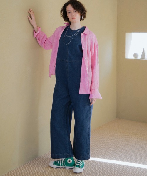 Doux archives（ドゥアルシーヴ）の「デニムサロペット（サロペット/オーバーオール・レディース・アイボリー/ネイビー・FREE）」の3枚目の写真