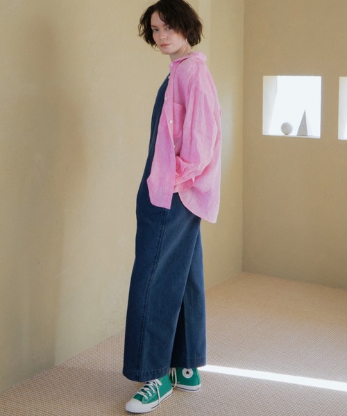 Doux archives（ドゥアルシーヴ）の「デニムサロペット（サロペット/オーバーオール・レディース・アイボリー/ネイビー・FREE）」の4枚目の写真