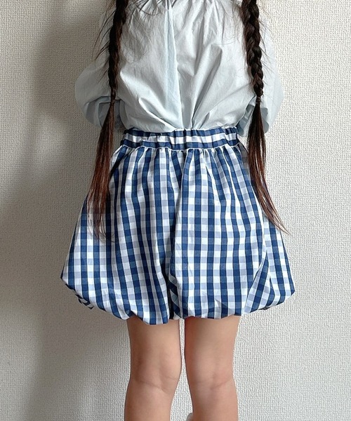 MAKE YOUR DAY（メイクユアデイ）の「チェックバルーンスカート■80～140cm（スカート・キッズ・ブラック/ネイビー・90/120/130/140/80/100/110）」の21枚目の写真