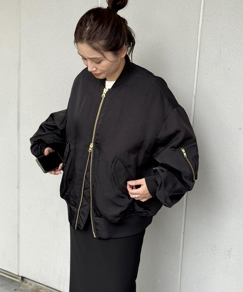 JOURNAL STANDARD（ジャーナルスタンダード）の「パッファー MA-1（MA-1・レディース・ブラック/ブラウン・FREE）」の6枚目の写真