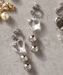 クリアハートイヤリング