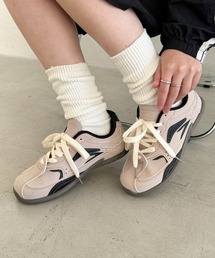 バイカラーフラットソールスニーカー