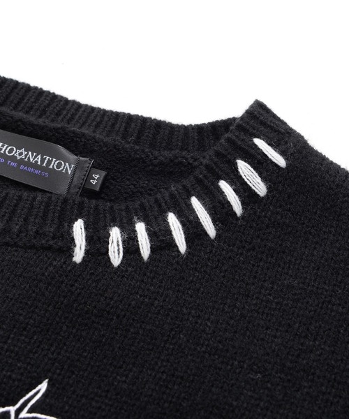 SILVER BULLET（シルバーバレット）の「『PSYCHO NATION/サイコネーション』ファイヤーハートクルーニット【Z】【Z】（ニット/セーター・レディース・ブラック×シルバー/ブラック×ピンク・L/M）」の19枚目の写真