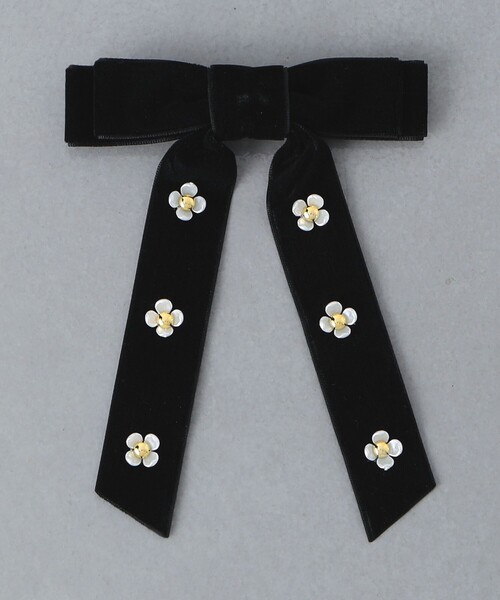 UNITED ARROWS（ユナイテッドアローズ）の「フラワーリボン 2WAY ヘアクリップ（バレッタ/ヘアクリップ・レディース・ブラック・FREE）」の5枚目の写真