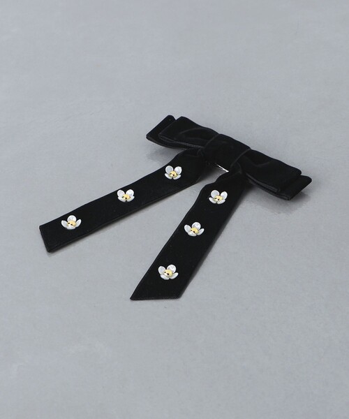 UNITED ARROWS（ユナイテッドアローズ）の「フラワーリボン 2WAY ヘアクリップ（バレッタ/ヘアクリップ・レディース・ブラック・FREE）」の4枚目の写真