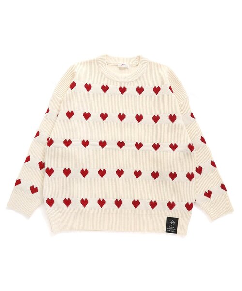 algy(アルジー)の「ハート柄BIGニット(ニット/セーター・キッズ・オフホワイト・XX-SMALL/X-SMALL/MEDIUM/SMALL)」の5枚目の写真