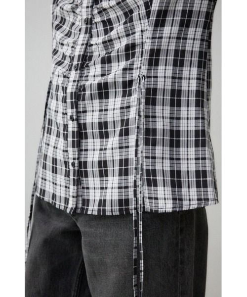AZUL by moussy(アズールバイマウジー)の「フロントシャーリングシャツ(シャツ/ブラウス・レディース・ブラック系その他/アイボリー/グレー・FREE)」の13枚目の写真